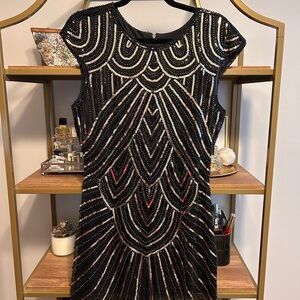 Black and Silver Beaded Dress